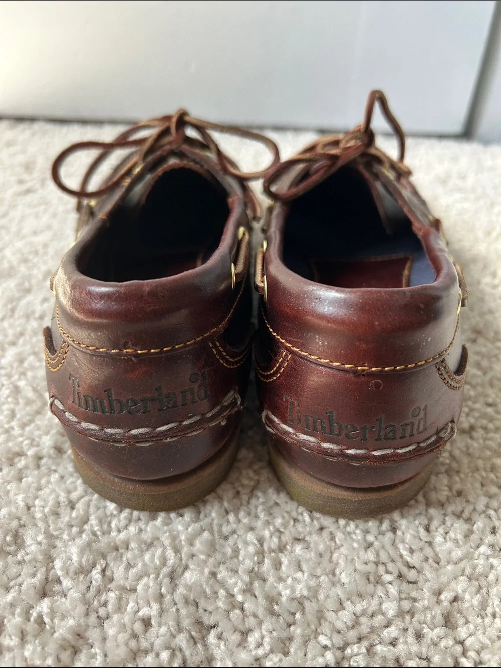 Timberland Men's Dark Brown Leather Boat Shoes Size 9